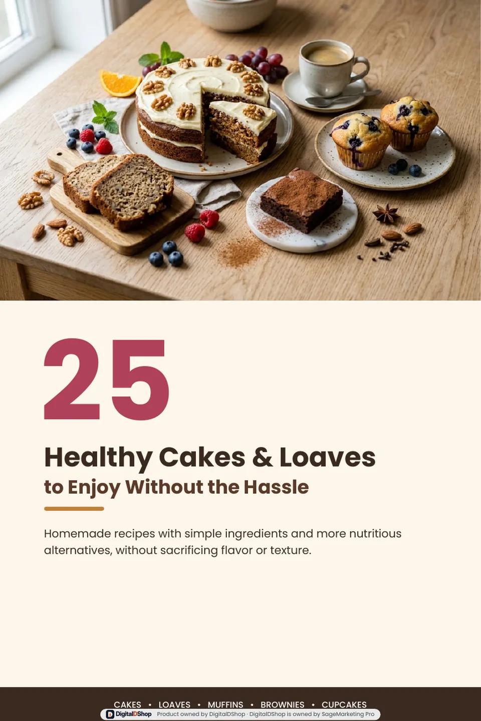 Cover of the ebook 25 Healthy Cakes & Loaves to Enjoy Without the Hassle