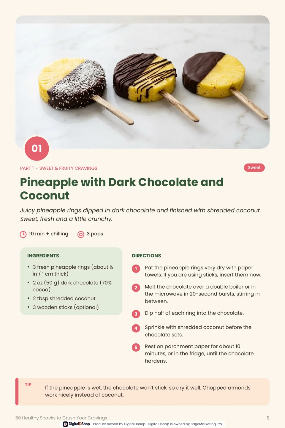 Recipe 01 on a tablet