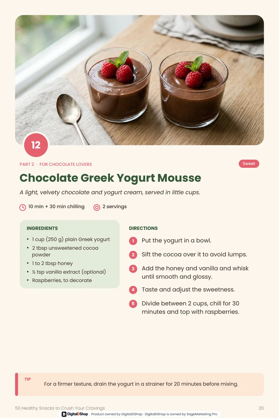Recipe 12: Chocolate Greek Yogurt Mousse