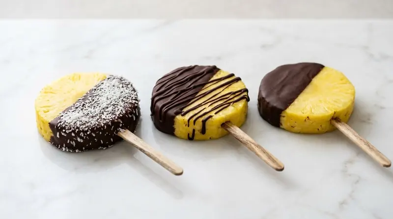Pineapple with Dark Chocolate and Coconut