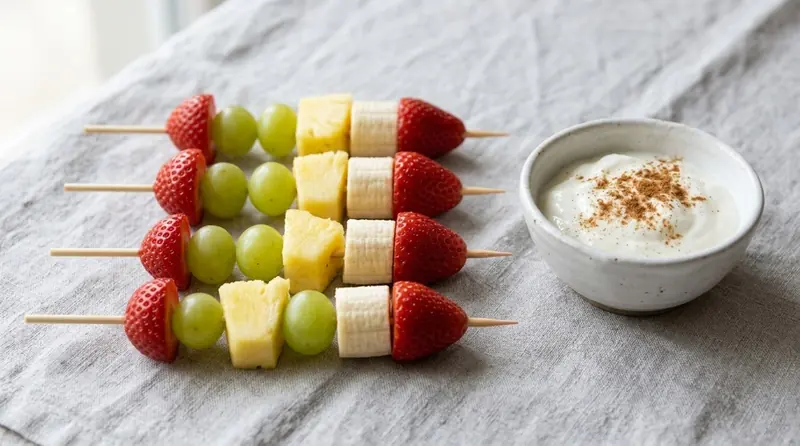 Fruit Skewers with Yogurt Dip