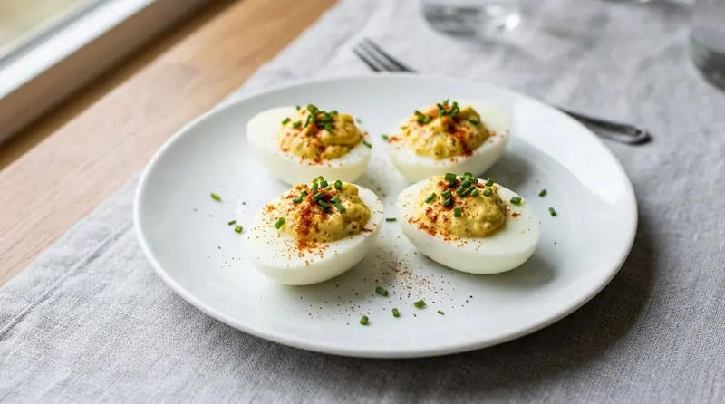 Huevos Rellenos con Yogur y Mostaza