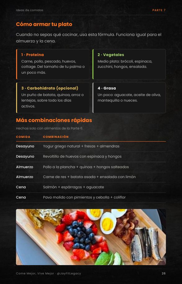 Página de ideas de comidas