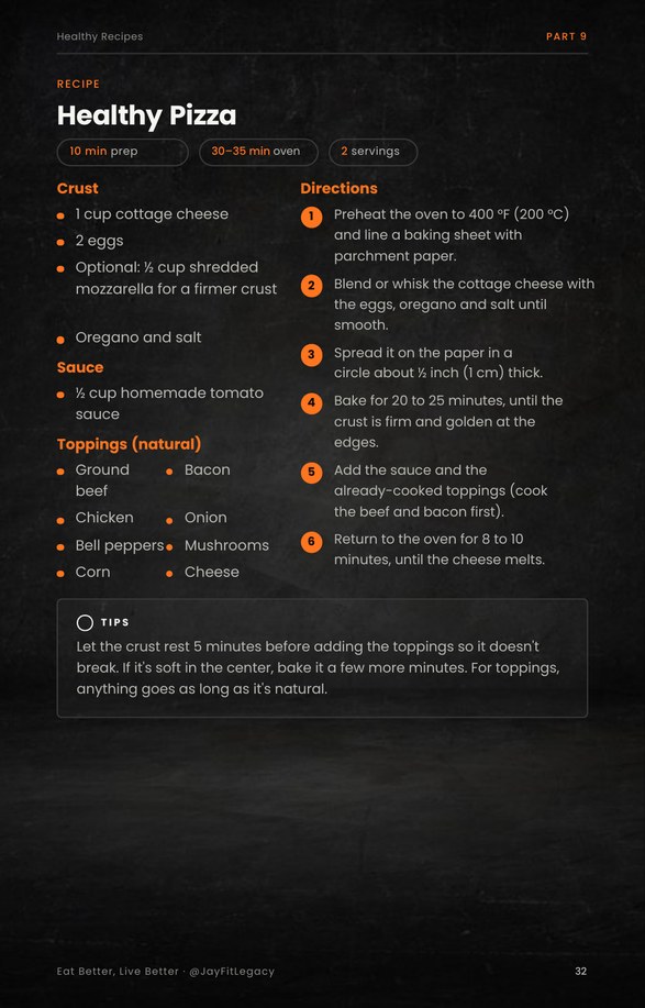 Healthy pizza recipe