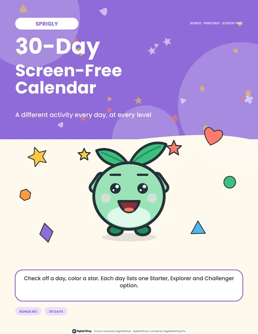 30-Day Screen-Free Activity Calendar