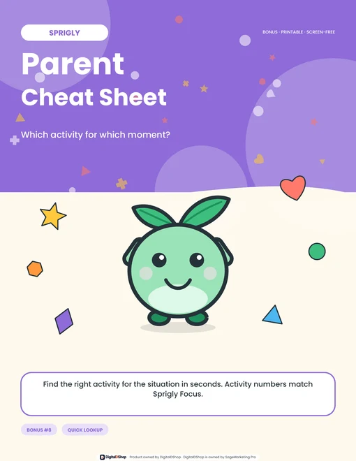 Parent Cheat Sheet: activities for every situation
