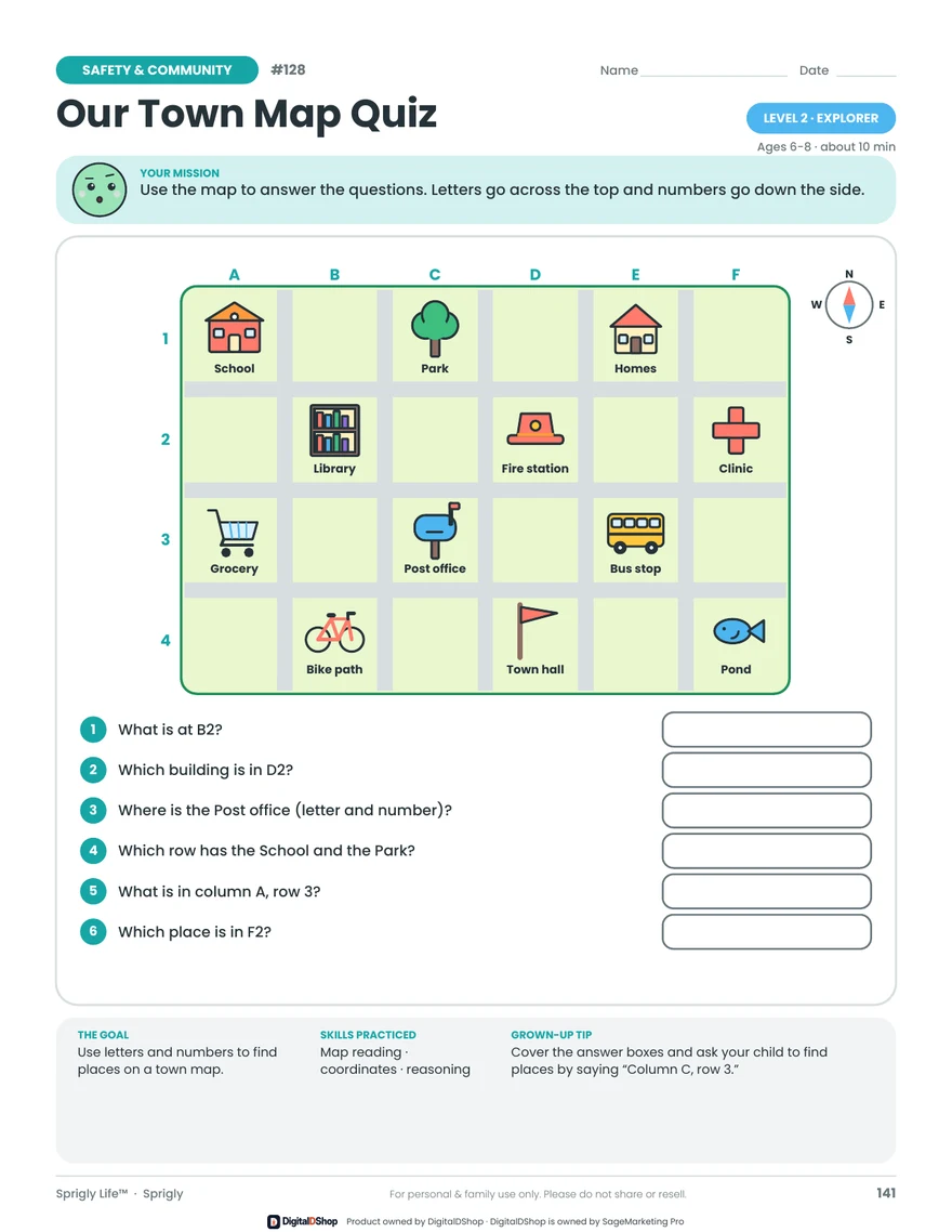 Our Town Map Quiz