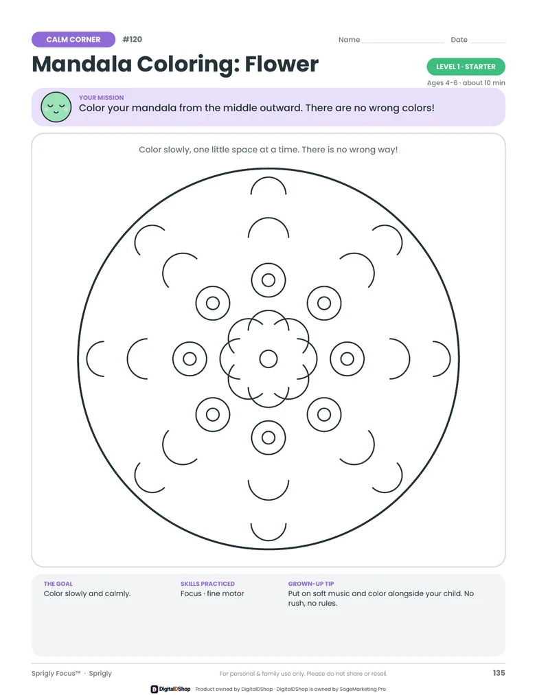 Mandala Coloring: Flower