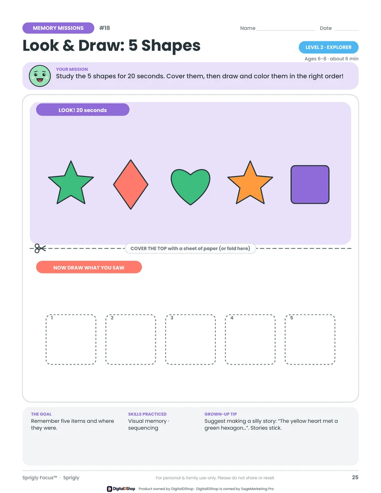 Look & Draw: 5 Shapes