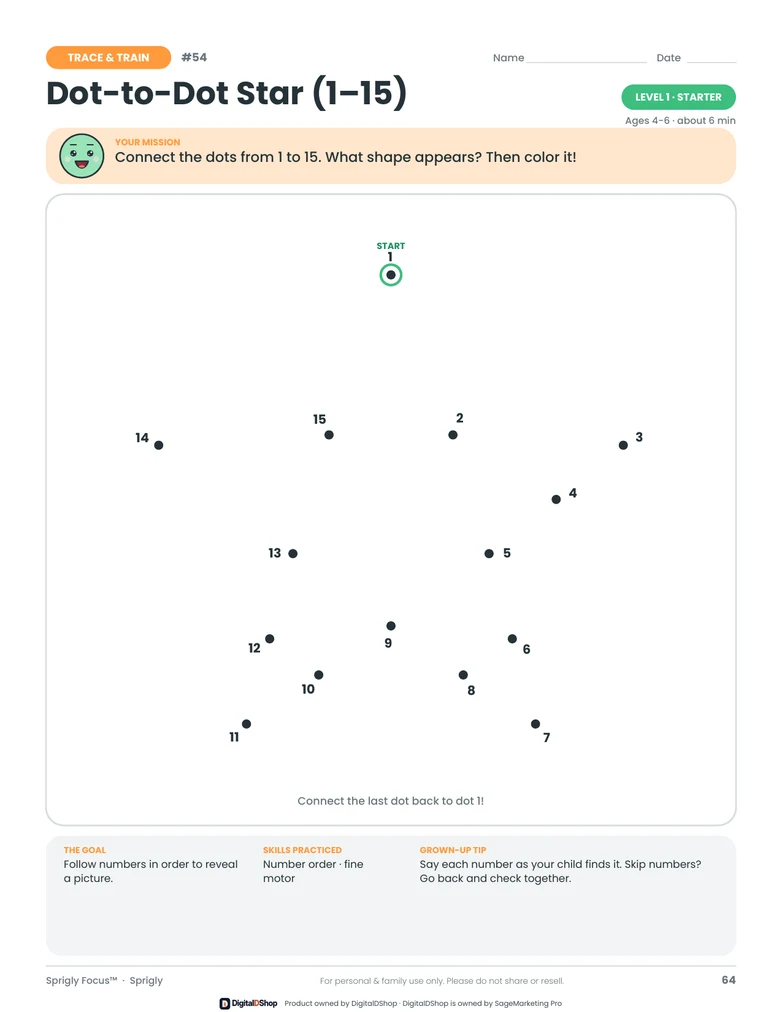 Dot-to-Dot Star (1–15)
