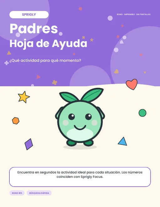 Guía rápida para padres: actividades según la situación